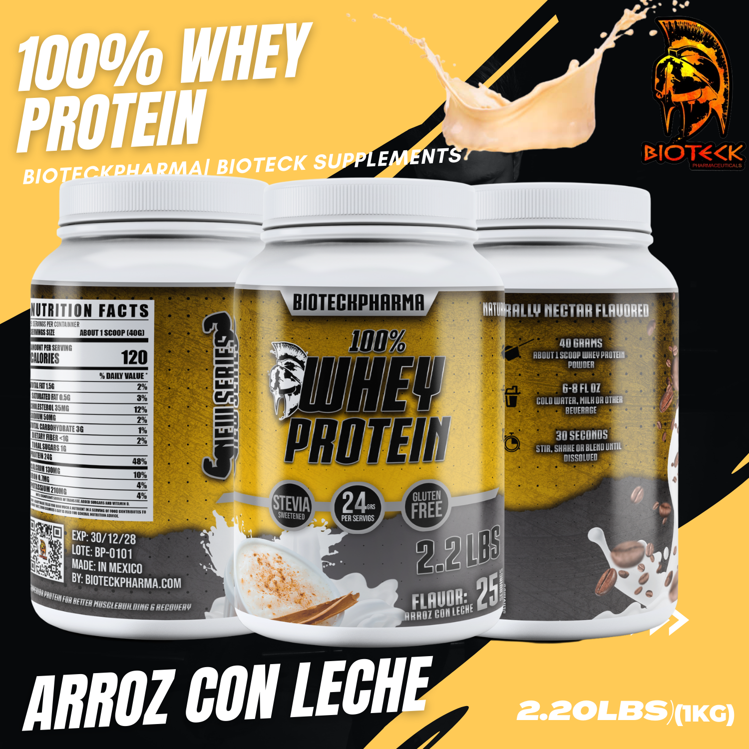 Whey Protein 2.2 Lbs - Alimenta tu rendimiento y construye músculos de manera eficiente