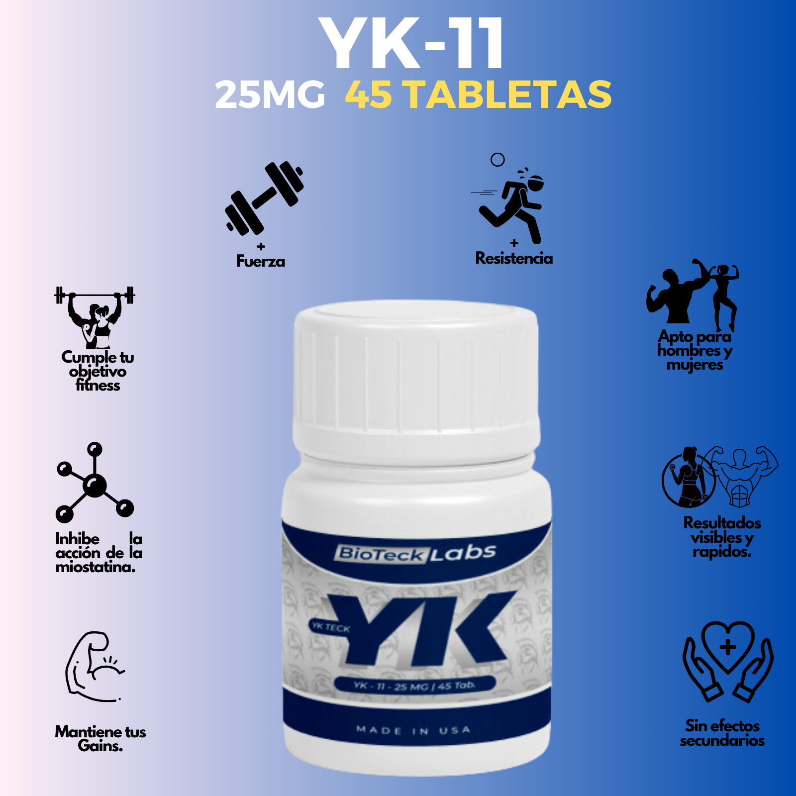 SARMS| YK-11 25 Mg 45 Tabletas Sin Sabor