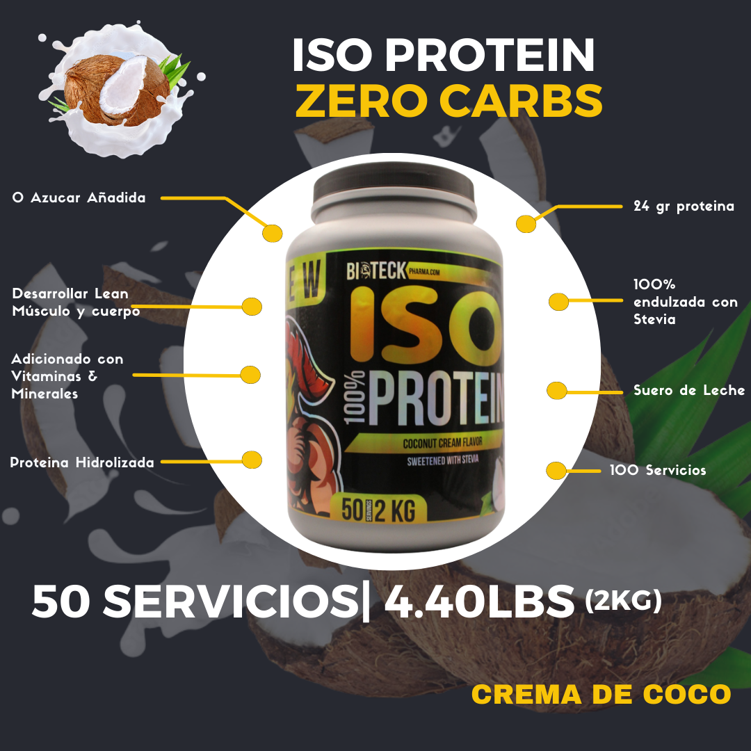 ISO-PROTEIN 0 CARBOHIDRATOS SABOR CREMA DE COCO