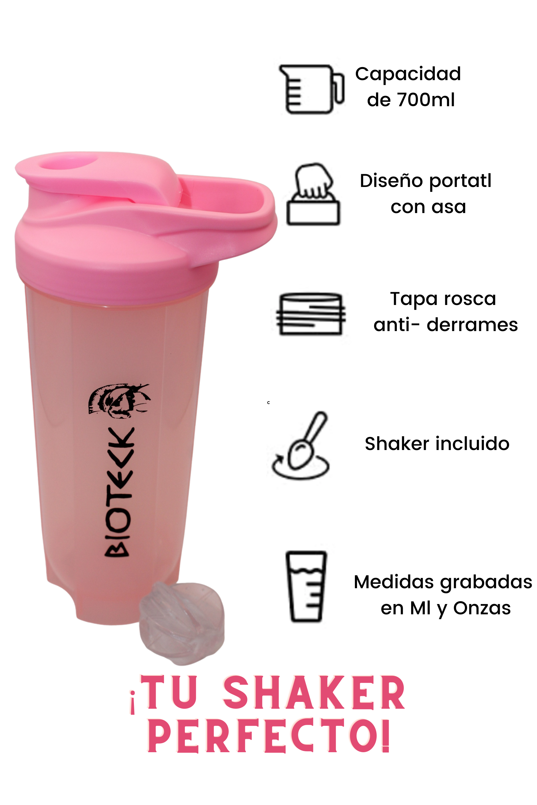 BP Shaker | Botella Mezcladora para proteína 700ml