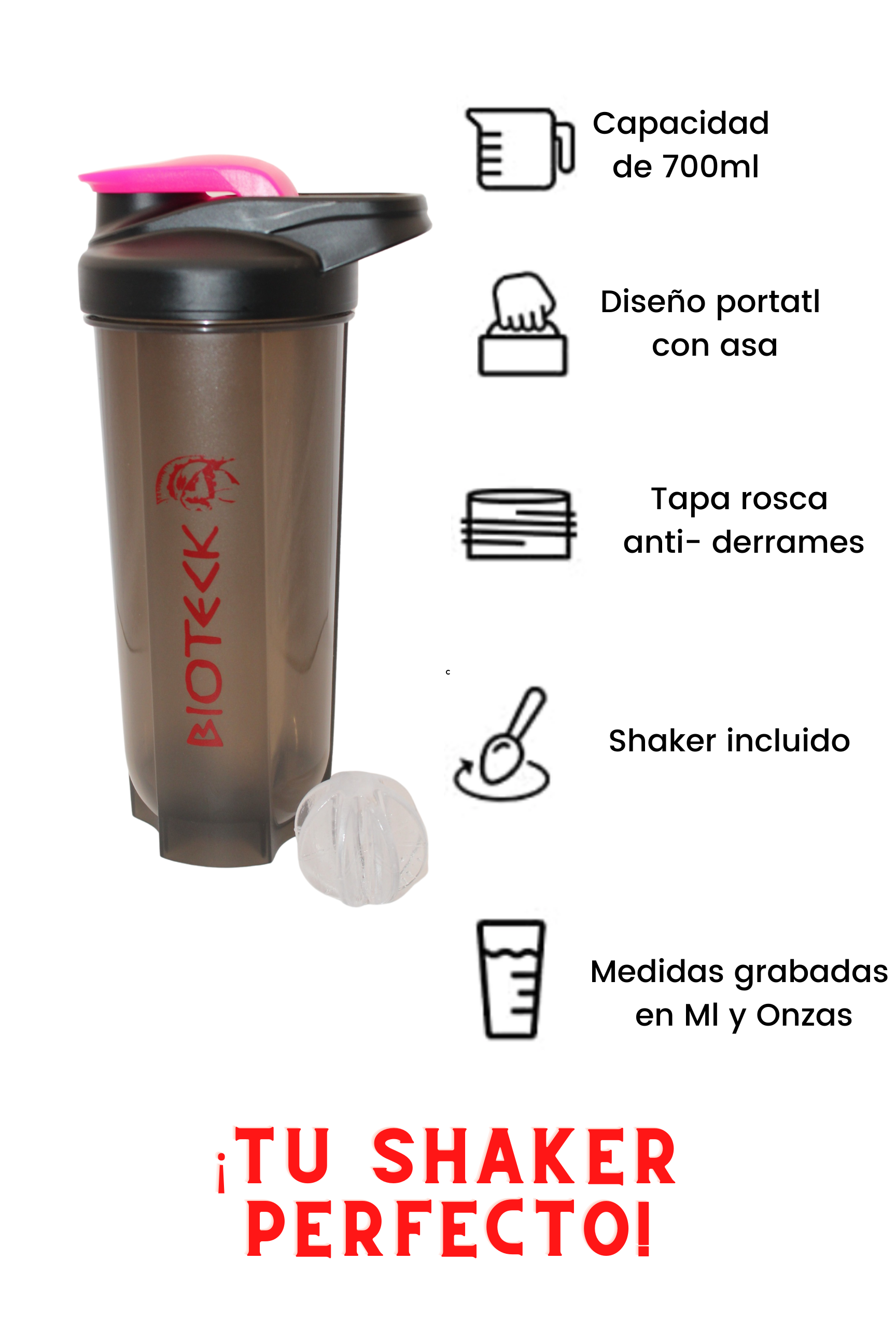 BP Shaker | Botella Mezcladora para proteína 700ml