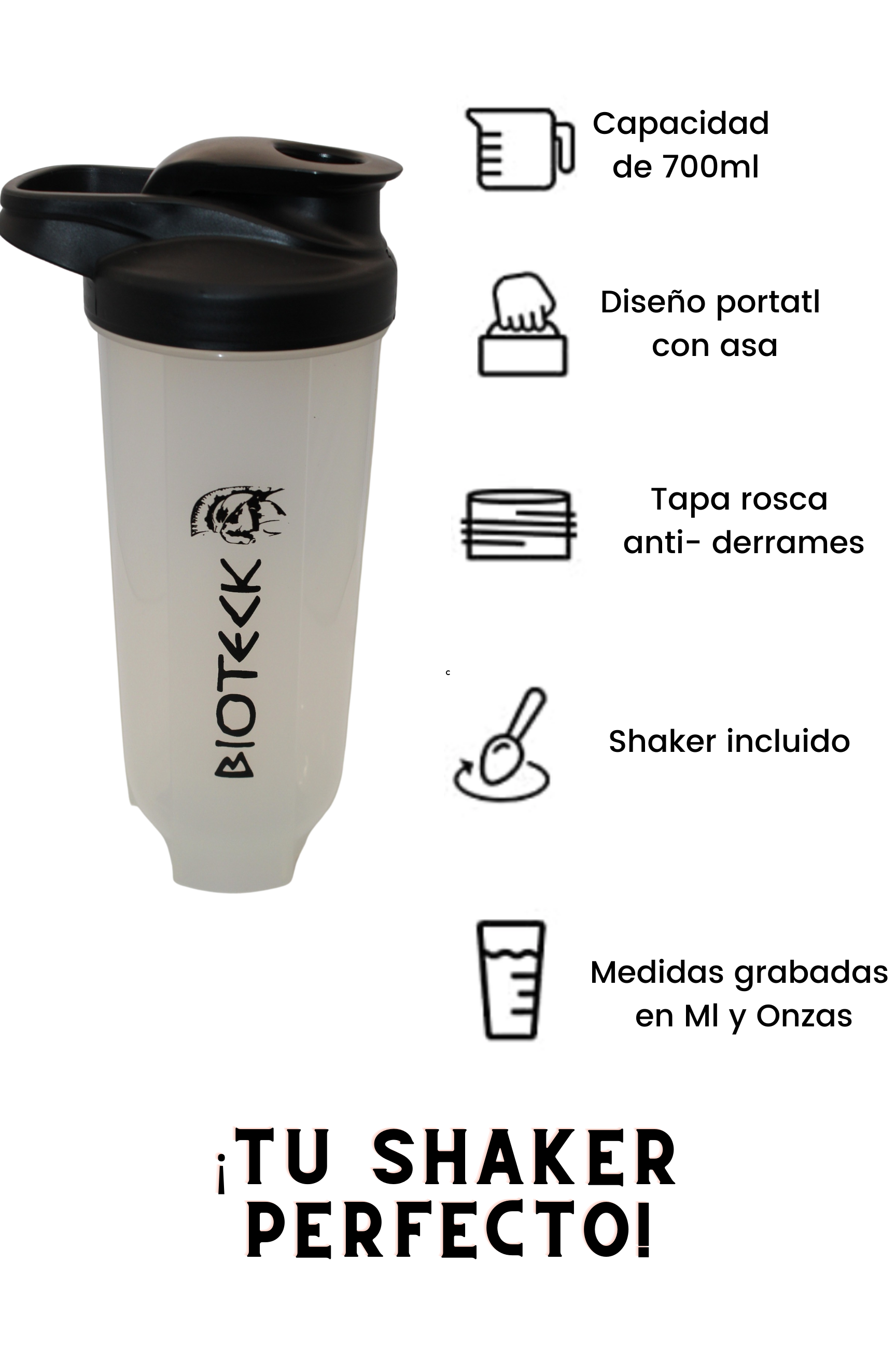 BP Shaker | Botella Mezcladora para proteína 700ml