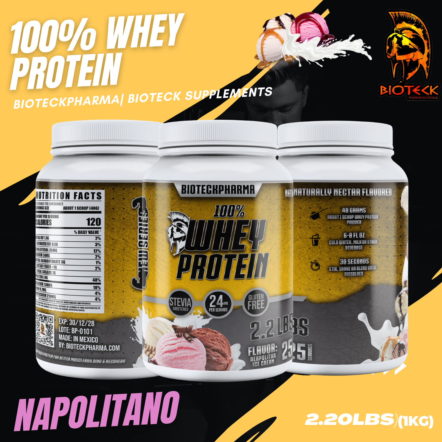 Whey Protein 2.2 Lbs - Alimenta tu rendimiento y construye músculos de manera eficiente