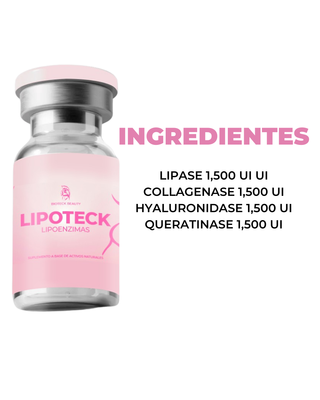 Lipo enzimas 5,500 UI - Lipase 1,500UI- Collagenase 1,500UI- Hyaluronidase 1,500 UI - Queratinase 1,500 UI | Elimina grasa, baja y molde tu figura| Tratamiento de 4 Semanas | Lipo sin cirugía.