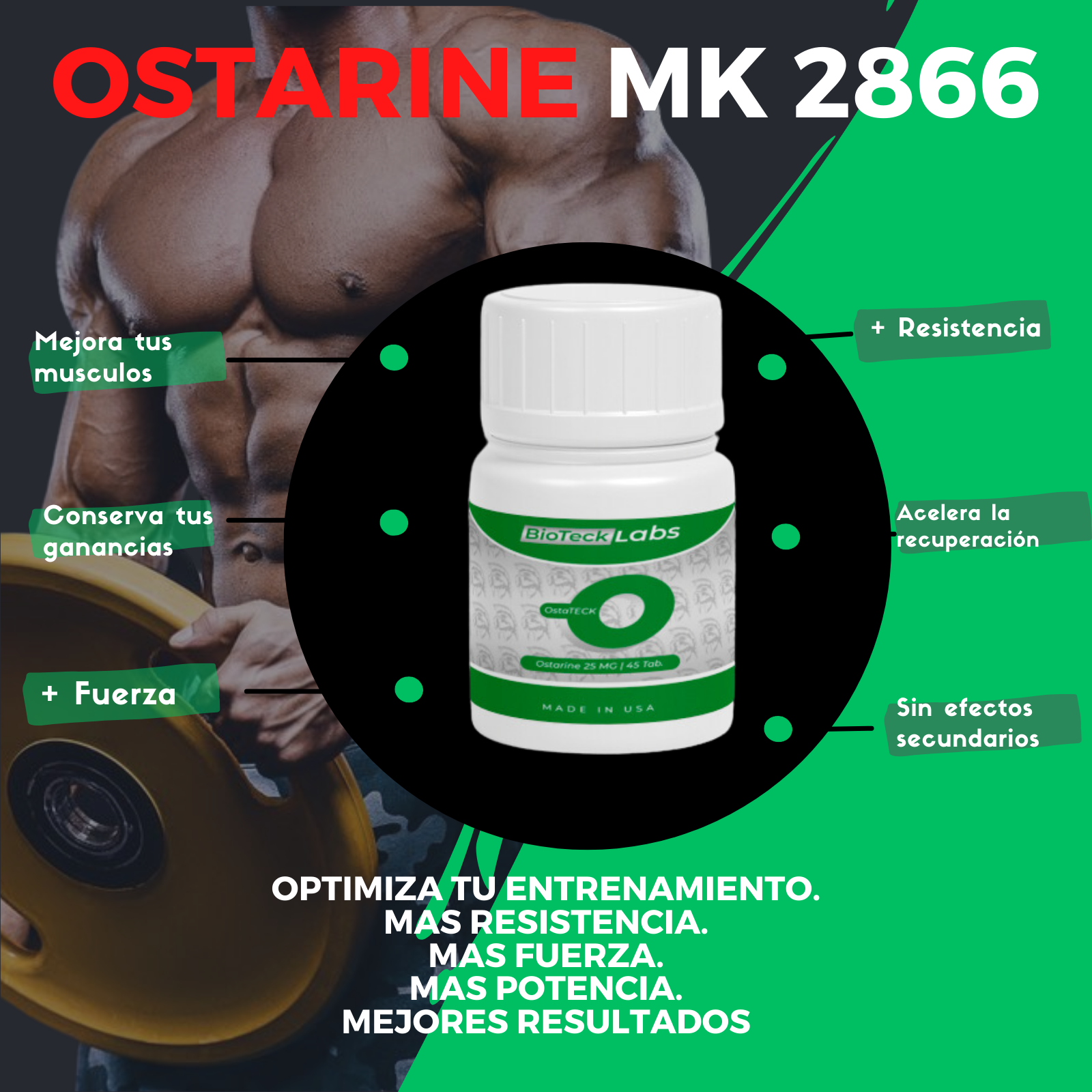 SARMS| Ostarine 25mg 45 tabletas Sin Sabor