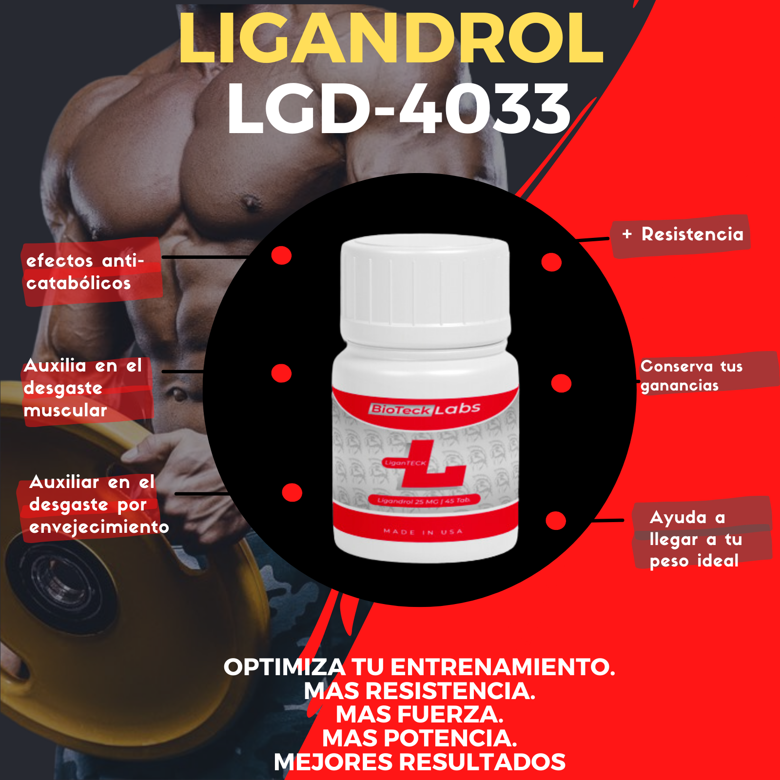 SARMS| Ligandrol LGD4033 25 Mg 45 Tabletas Sin Sabor