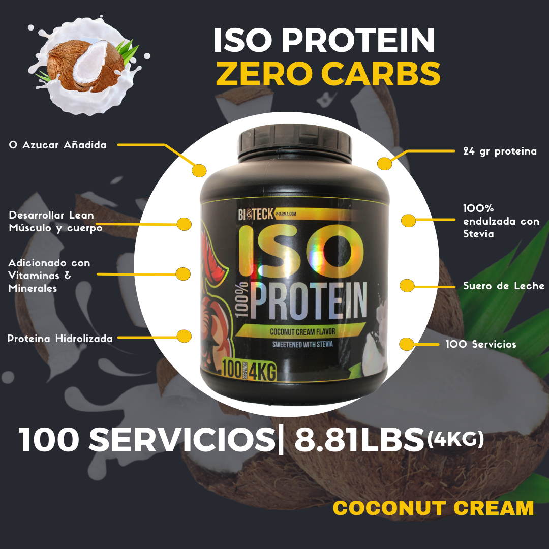 ISO-PROTEIN 0 CARBOHIDRATOS SABOR CREMA DE COCO