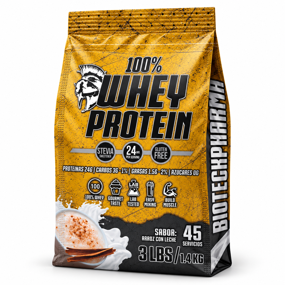 BIOTECK Amazon | 67702946955561 | 01 | Whey Arroz con Leche 3 lb · Fotografía de estudio