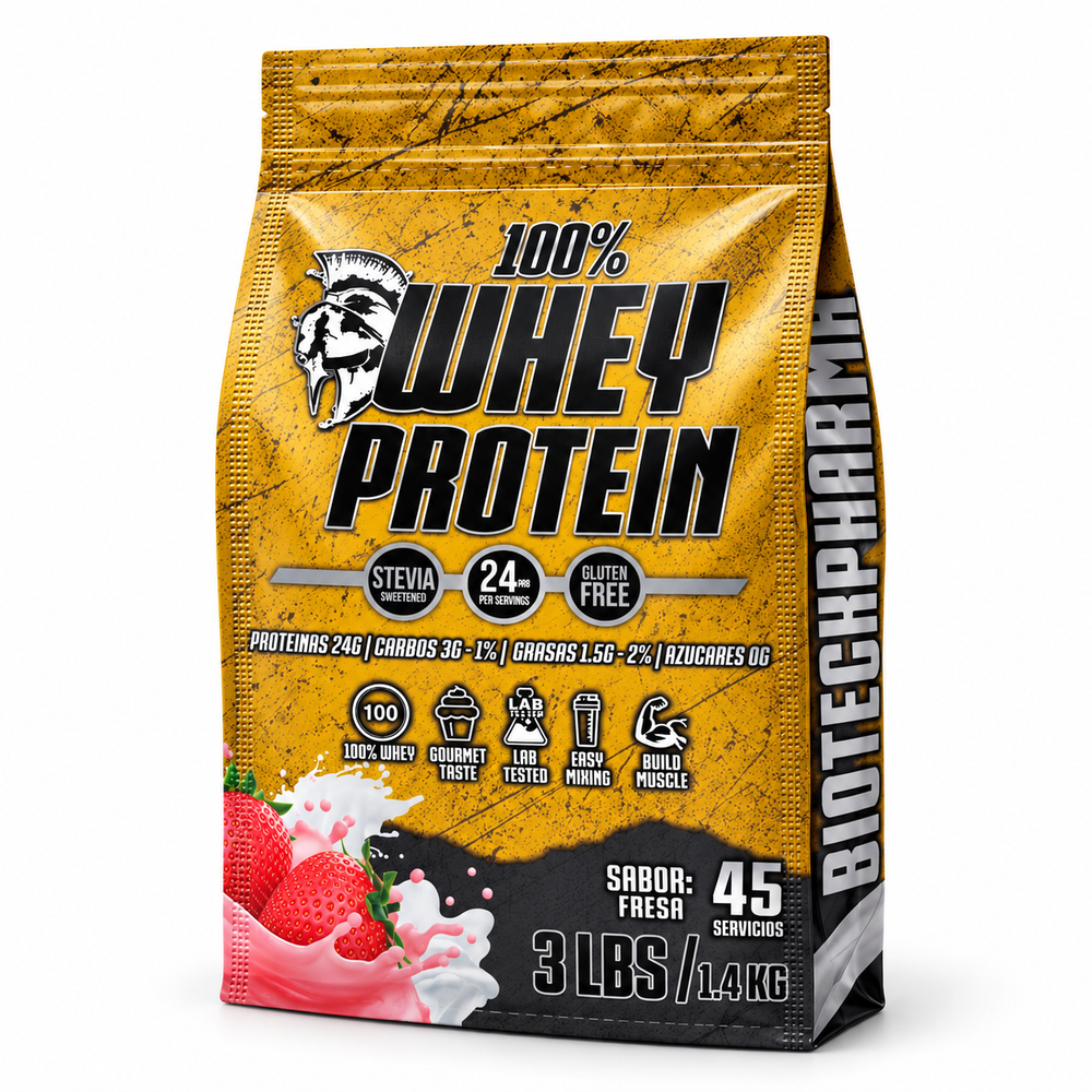 BIOTECK Amazon | 67702947021097 | 01 | Whey Fresa 3 lb · Fotografía de estudio