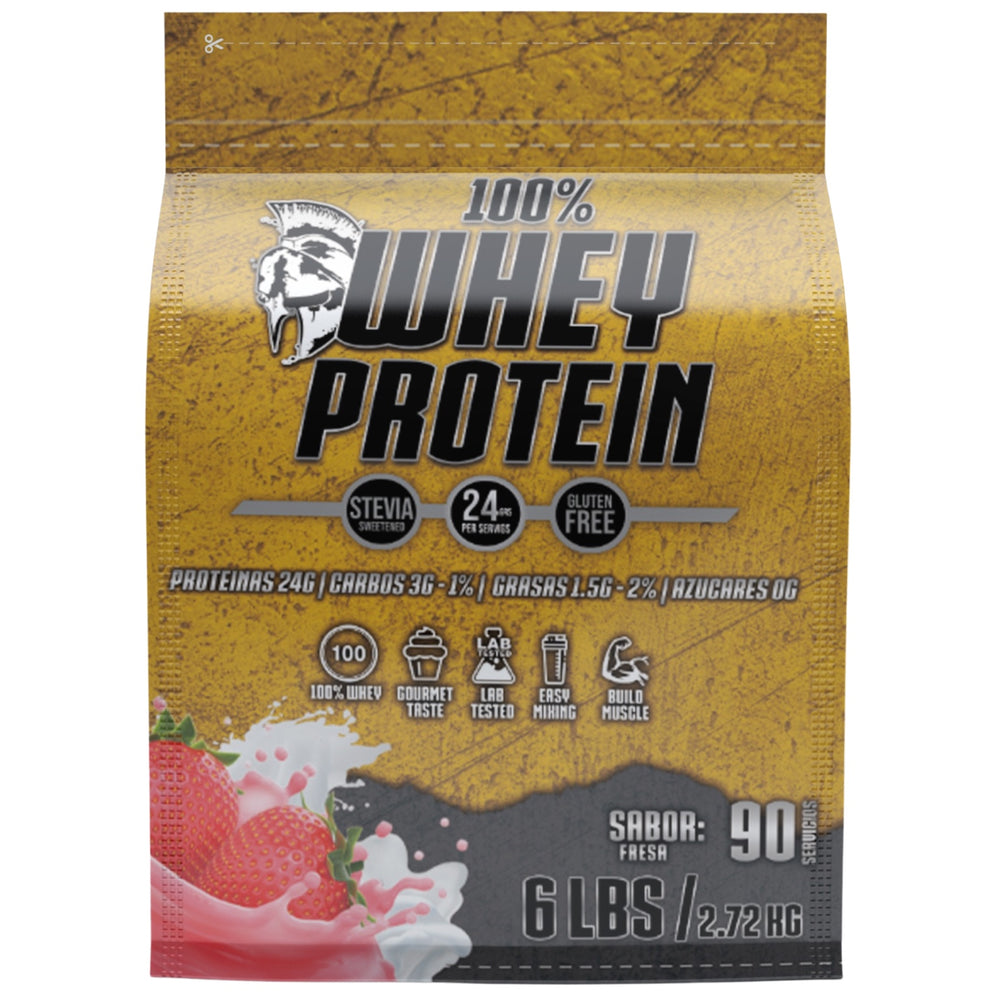 BIOTECK Amazon | 67593879028009 | 01 | Whey Fresa, empaque original de 6 lb con fondo blanco