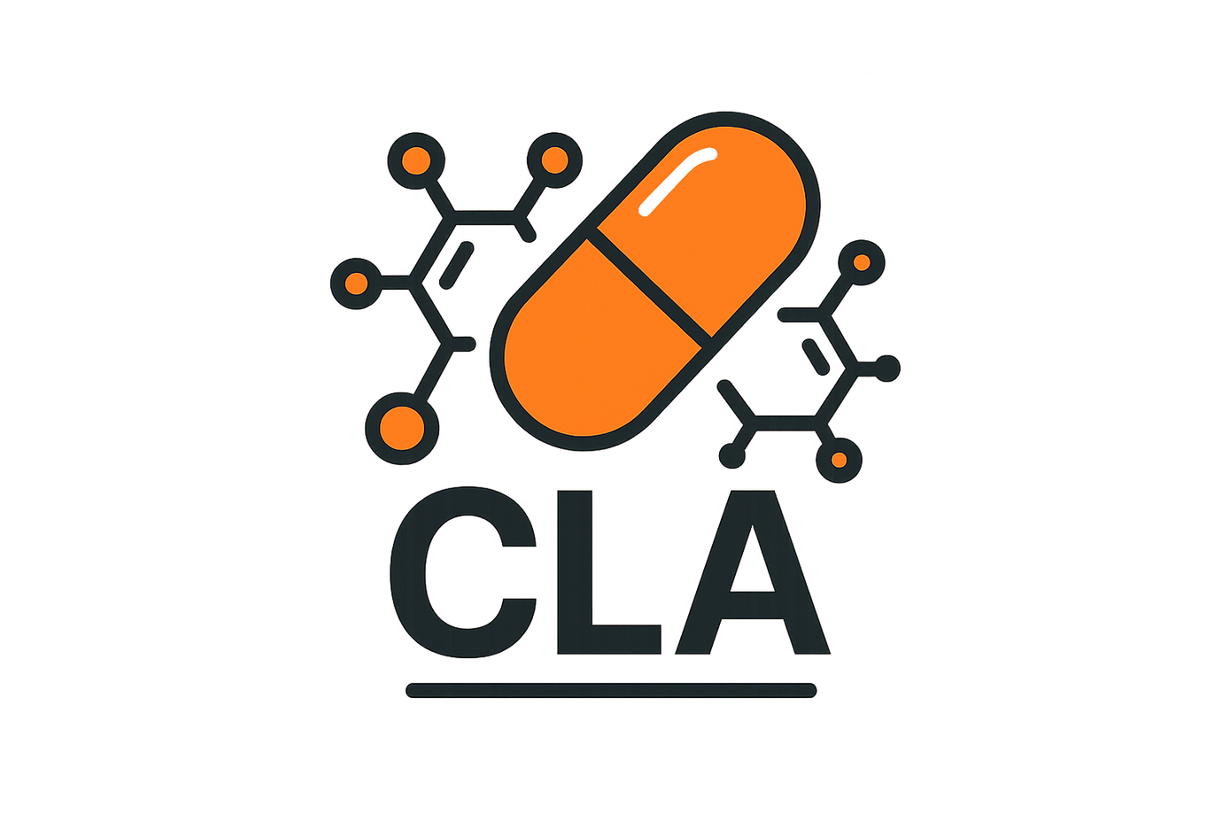 Ácido Linoleico Conjugado, icono colores naranja y negro
