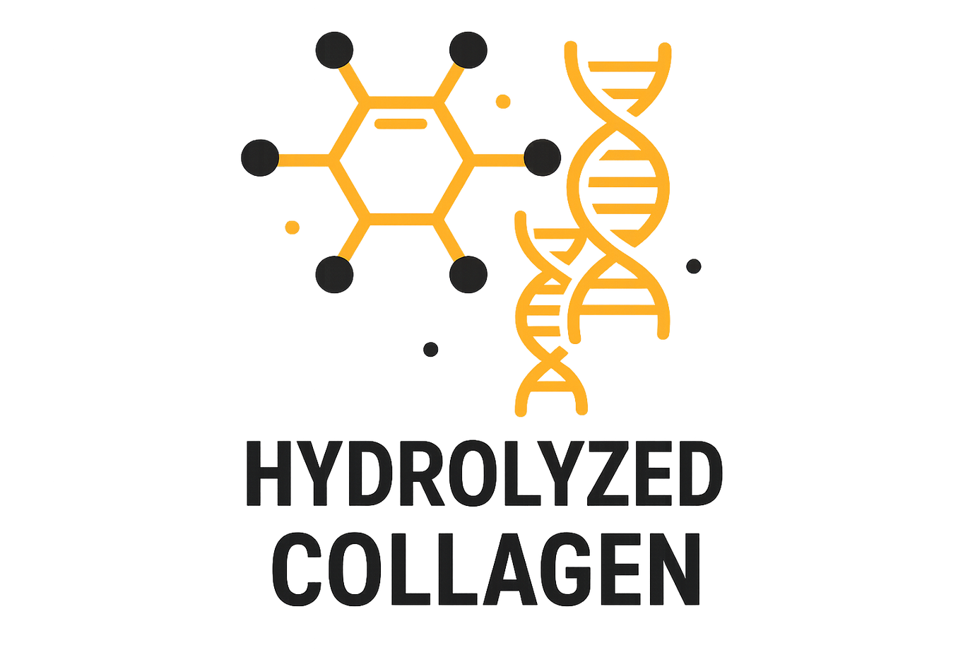 colageno hidrolizado, icono colores naranja y negro