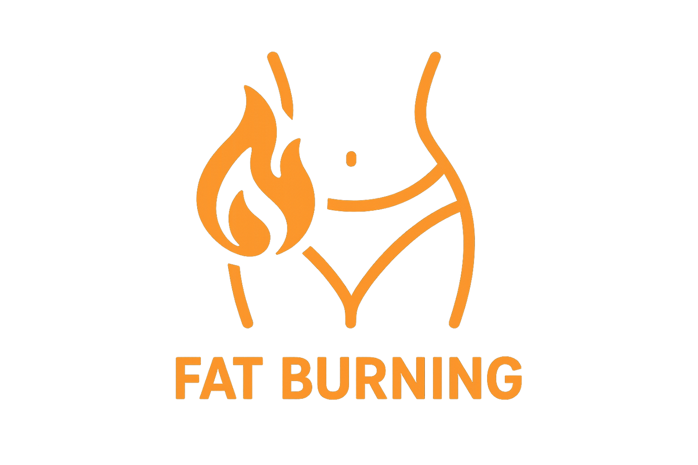 FAVORECE LA QUEMA DE GRASA, ICONO NEGRO CON NARANJA