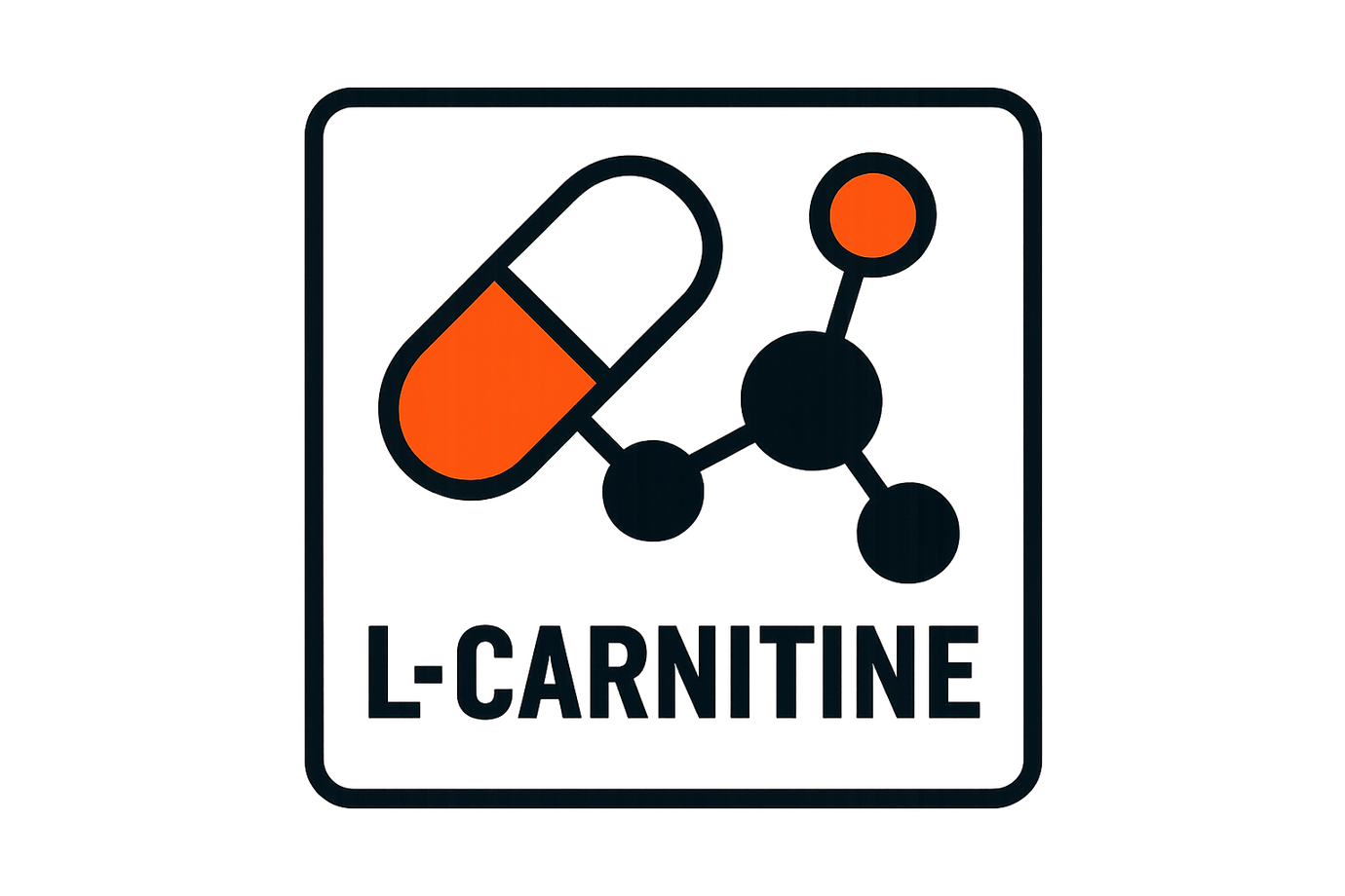 l carnitina, icono color negro y naranja
