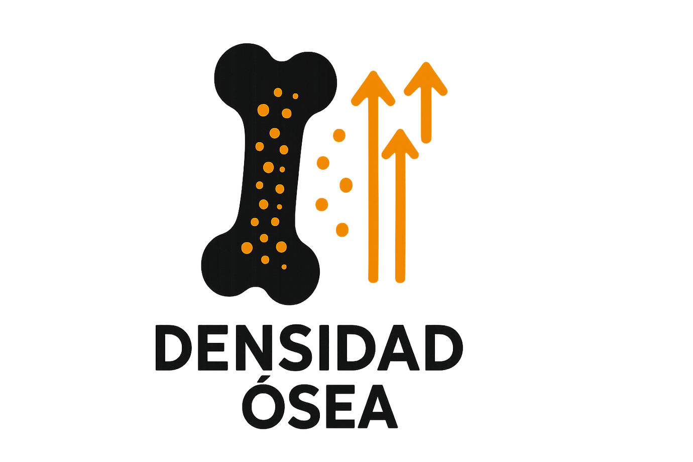 mejora la densidad osea, icono negro con naranja en español